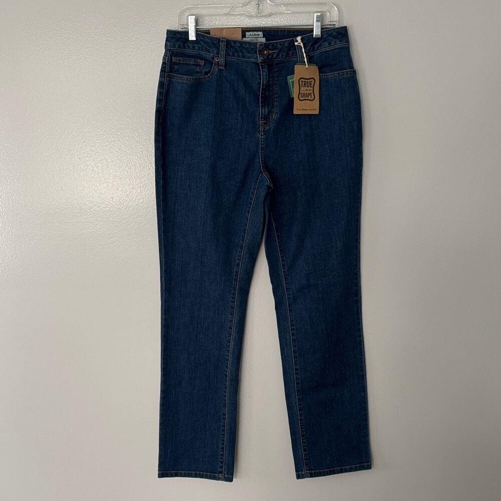 L.L. Bean Women's Straight Leg Jeans in Deep Blue New With Tags Size 12 M/T